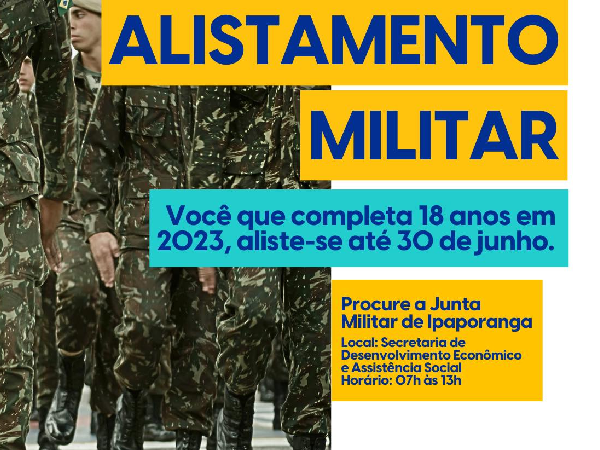 Prazo para alistamento militar vai até 30 de junho